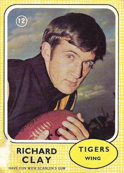 1970 Scanlens VFL #12 Dick Clay Front